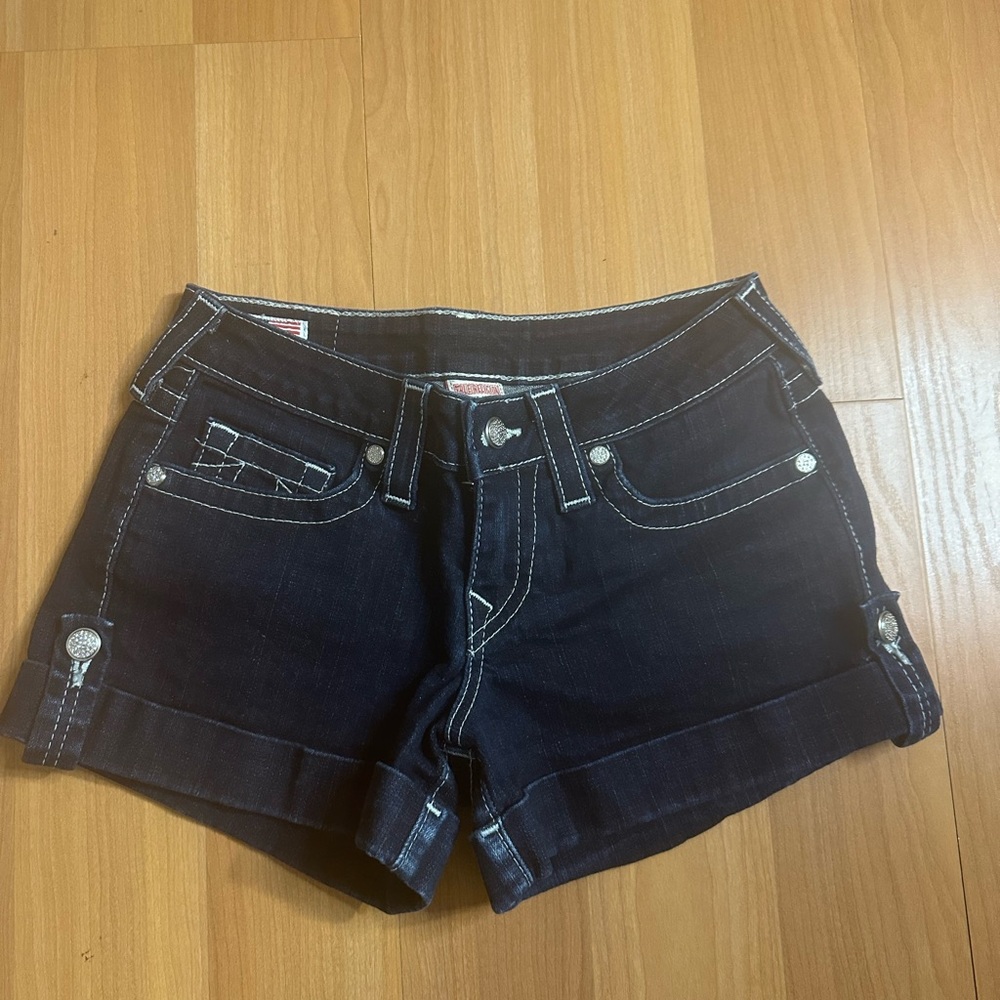 True Religion Dark Blue Jean Shorts